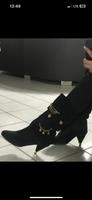 Schwarze Stiefel mit Goldkettchen /Gr. 37 Bayern - Gunzenhausen Vorschau