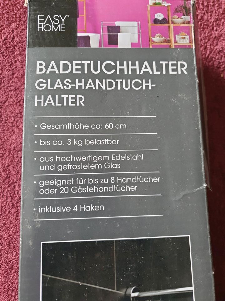 Badetuchhalter Handtuchhalter Glas Halter Badezimmer in Groß Vollstedt