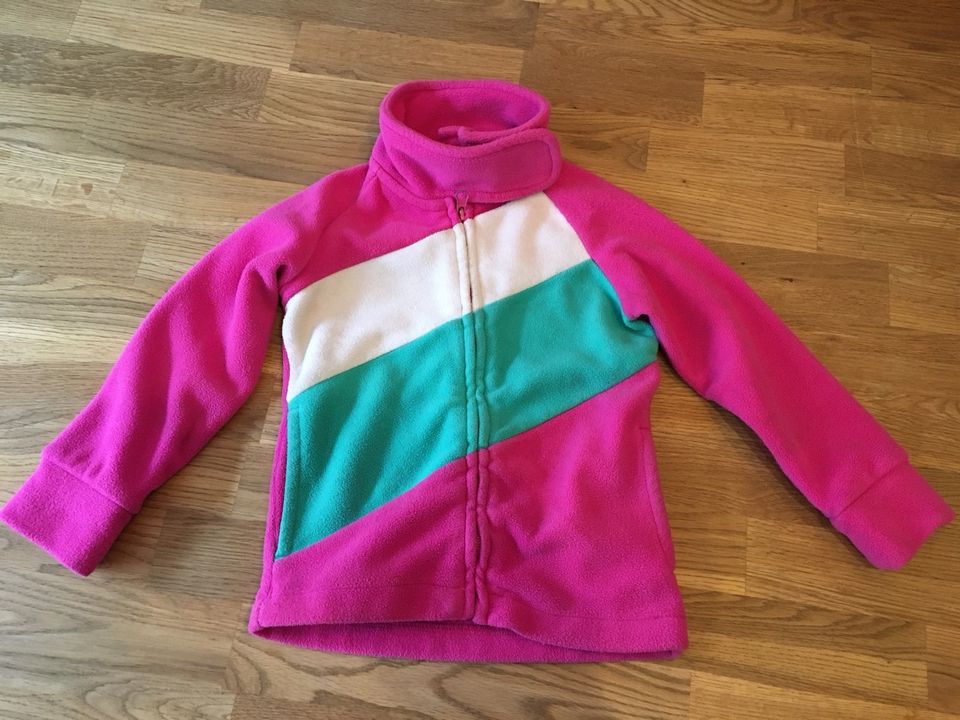 Pinke Fleecejacke mit Stehkragen und Taschen in Größe 98 in Hörselberg-Hainich