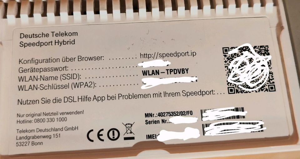 Telekom Speedport Hybrid WLAN DSL Router LTE 1300Mbps 4-Port GLAN in Halstenbek