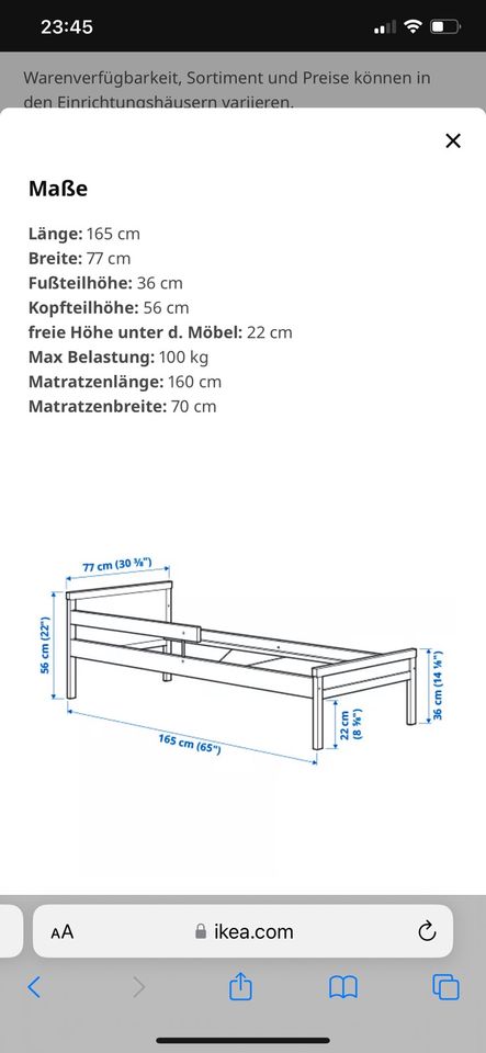 Sniglar Kinderbett IKEA 77x166 Bett Buche in Limeshain