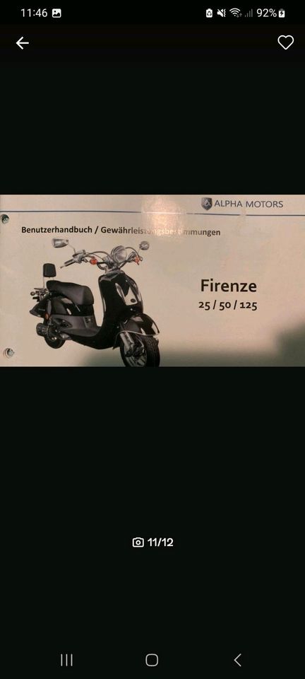 Alpha motors Mofa 25iger viertakter Roller in Himmelpforten