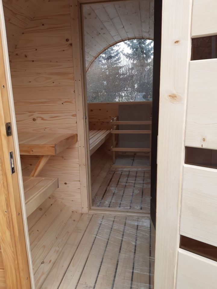 Sauna Deluxe 3,4m, Premium Fasssauna mit Panorama Glas, AUF LAGER in Heilbronn