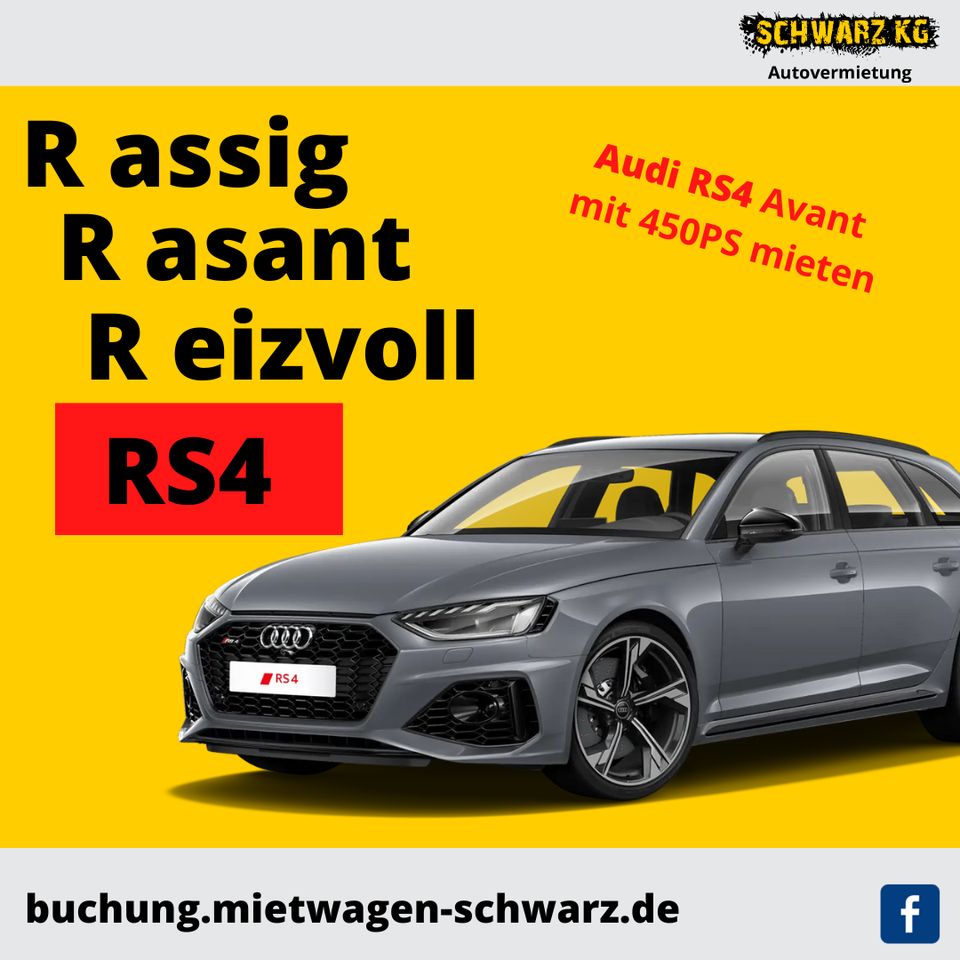 AUDI RS4 Avant günstig mieten // Mietwagen in Würzburg