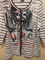 Weiß Dunkelblau gestreift Baumwoll-Strickjacke 3/4-Armlänge Gr.46 Berlin - Schöneberg Vorschau