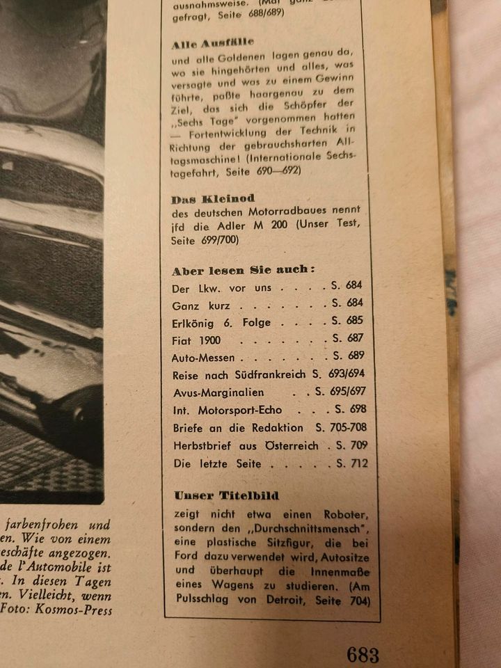 Auto Motor und Sport Heft 21 1952 in Hamburg