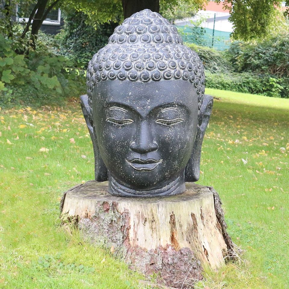 Steinfigur Gartenfigur Buddha Kopf Figur 33 cm in Bochum