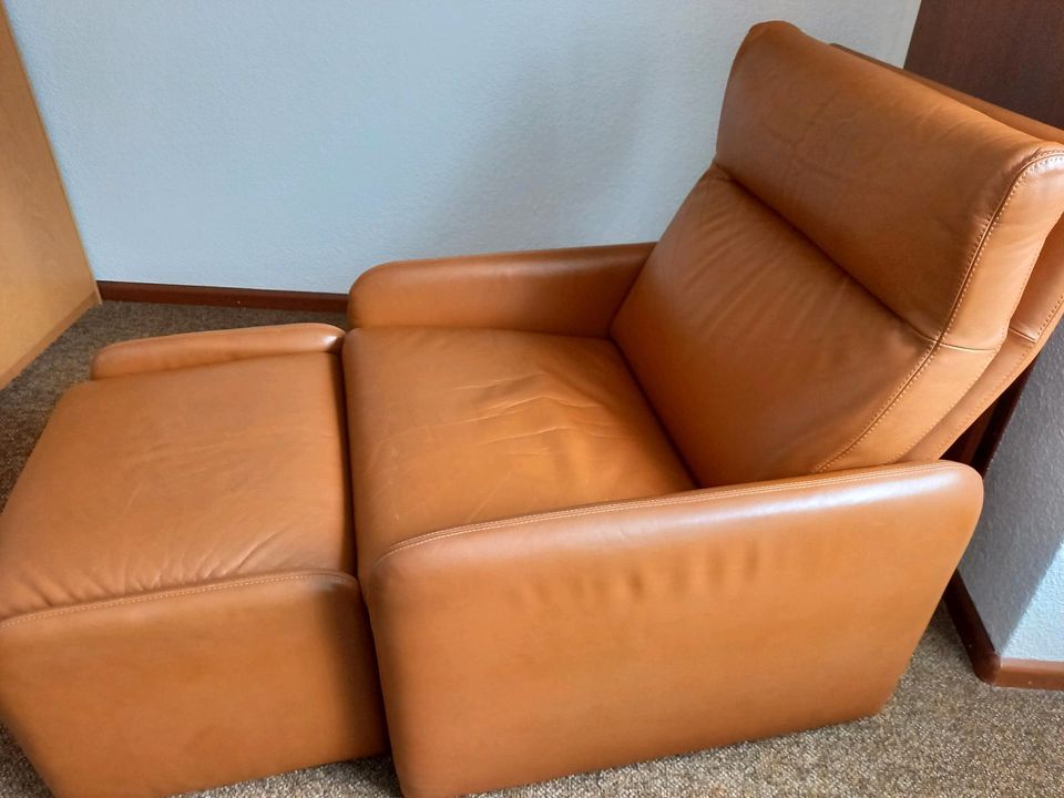 Leolux Ledersessel Vintage Midcentury Braun Leder in Recklinghausen