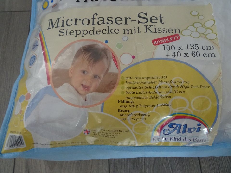 Alvi Steppdecke mit Kissen Steppbett-Set Microfaser 100x135 40x60 in Gondelsheim