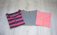 Shirt Paket 3 Langarmshirts Benetton taupe beere koralle 38 40 Hessen - Großenlüder Vorschau