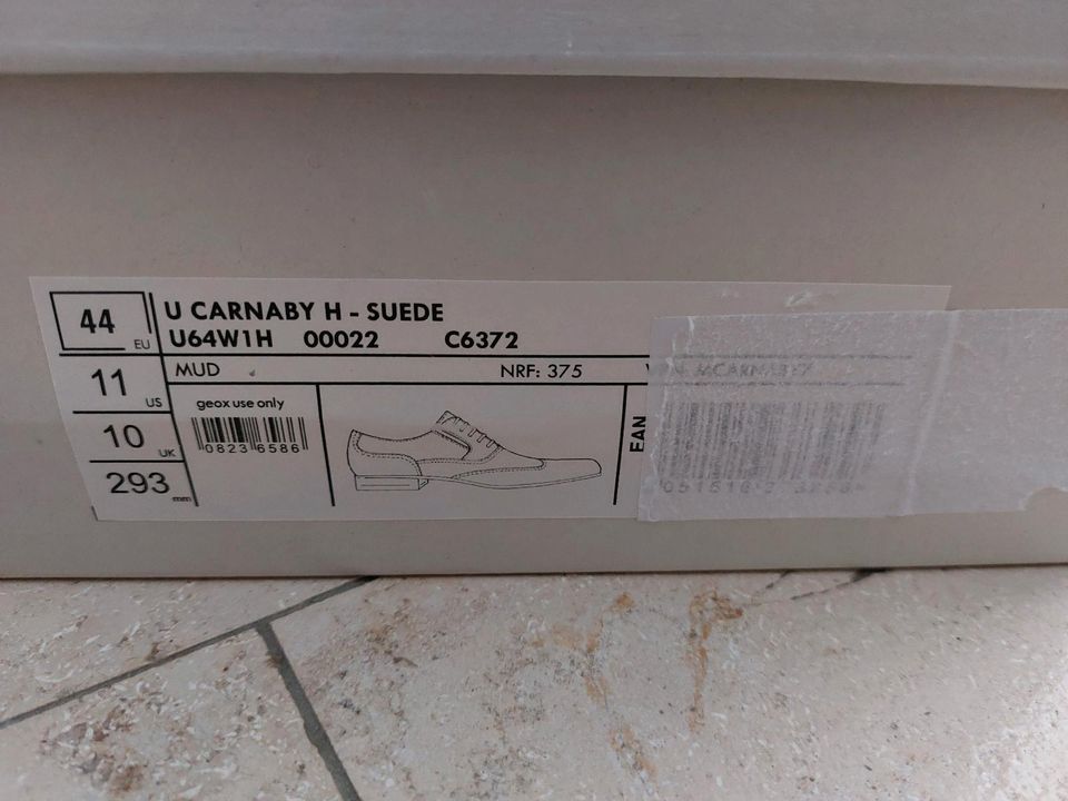 Geox Herrenschuhe, Anzugschuhe, Modell Carnaby U64W1H, Größe 44 in München