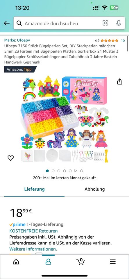 DIY Steckperlen mädchen 5mm 23 Farben mit Bügelperlen Platten in Erlangen