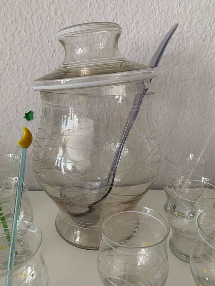 Bowle Set - 12 Gläser incl. Glas Stäbchen & Kelle in Magdeburg