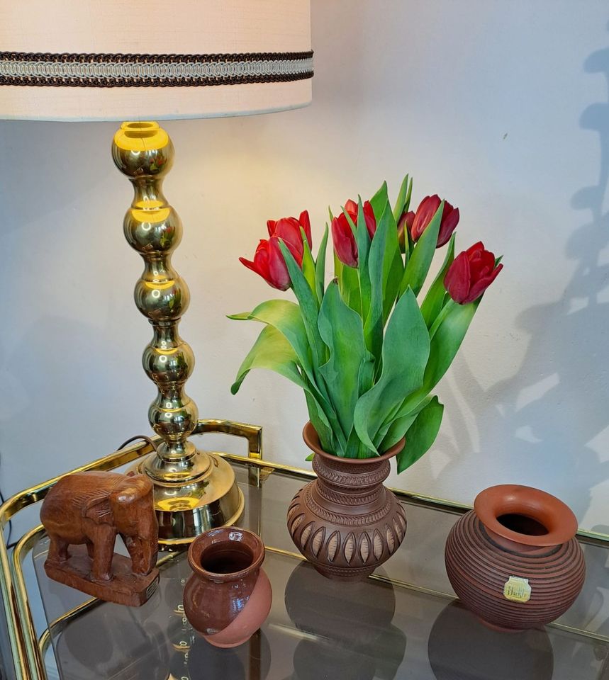 Mid Century Deko Set 50er Vintage Vasen Teak Elefant Pottery TOP! in Berlin