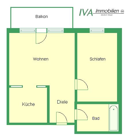 Komfortable 2-Raum-Wohnung mit Einbauküche, Balkon und Fahrstuhl im Stadtzentrum Riesa´s in Riesa