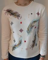 Sweatshirt / Hoodie, Weiß mit Federn Gr. 170/176 Bayern - Rosenheim Vorschau