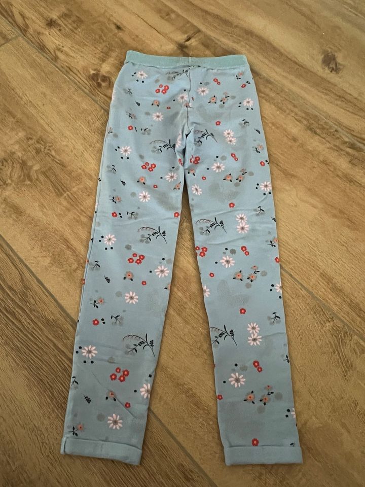 NKD dickere Leggins 128 Gummibund Glitzer hellblau Mädchen in Neuler