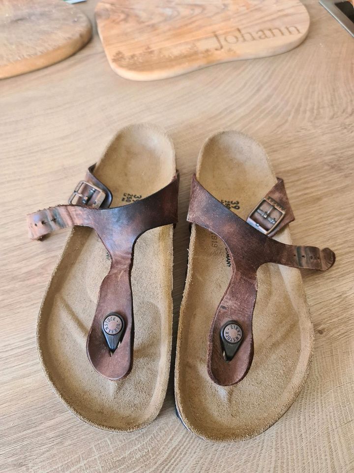 ♡ Birkenstock Habana Gizeh Zehentrenner 39 Leder in Dresden