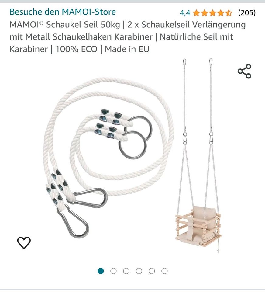 Mamoi Holz Schaukel Indoor Beige inkl. Verlängerung in Fraunberg