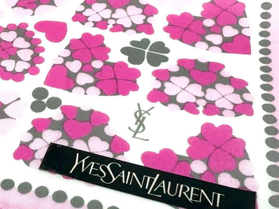 Yves Saint Laurent YSL Bandana Tuch Damen Schal Baumwolle Pink in Schleswig