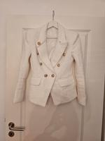 Boucléblazer M weiß Gold Blazer Jacke Schleswig-Holstein - Ammersbek Vorschau