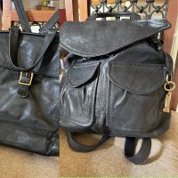 Raritäten ❣️ 2x Fossil Ledertaschen Rucksäcke echt Leder schwarz Brandenburg - Werder (Havel) Vorschau