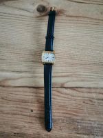 Kienzle Damen-Armbanduhr goldfarben mit schwarzem Lederarmband Baden-Württemberg - Immendingen Vorschau