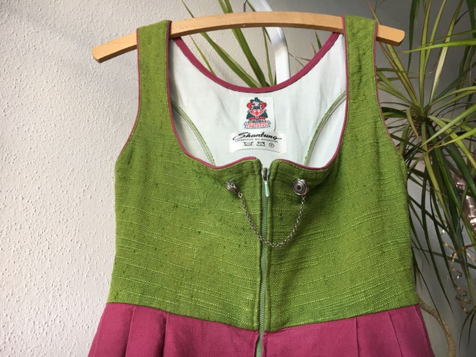 True Vintage 70er Dirndl Salzburger Tracht Wild-Seide Retro 34/36 in Langweid am Lech