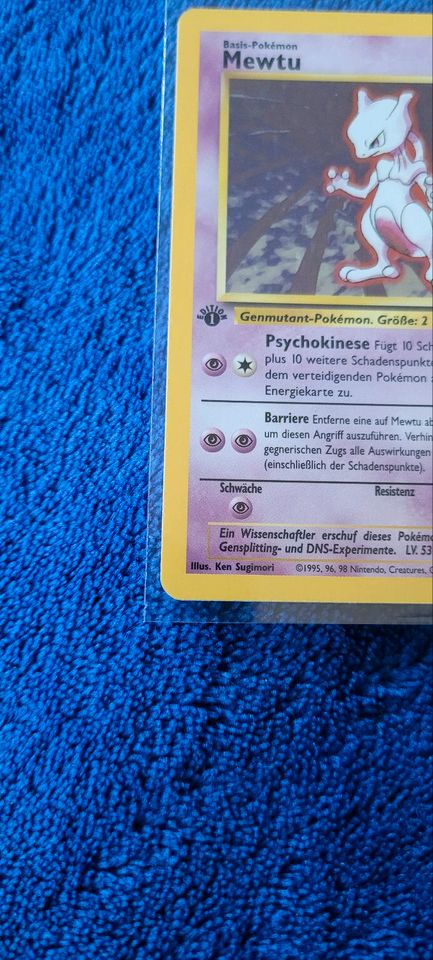 Teil 7 Pokemon Pokémon Karte Mewtu 1 Edition first base set psa in Bremerhaven