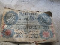 Reichsbanknote 20 Mark inkl. Versand Nordfriesland - Bredstedt Vorschau