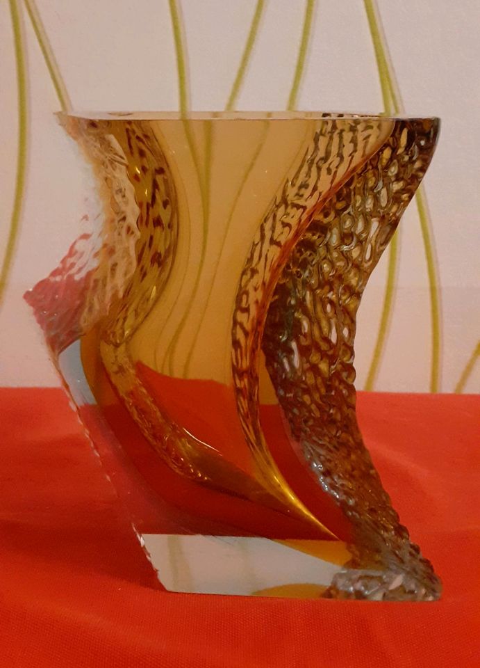 Vase Murano gebraucht, gelb-braun transparent in Plettenberg
