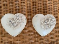 2 Stück Dekoherzen Herz aus Ton creme weiß Shabby chic Bayern - Bad Füssing Vorschau