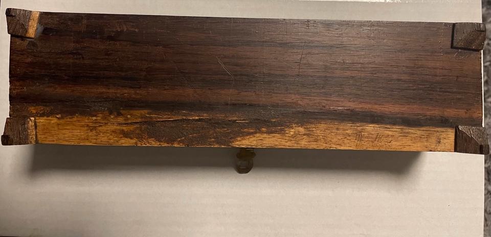 Antique Holz Stiftebox Hülle Stift Box Messing Kiste Defekt in Abstatt