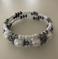 Armreif Silber Perlen blau Modeschmuck Hessen - Hüttenberg Vorschau