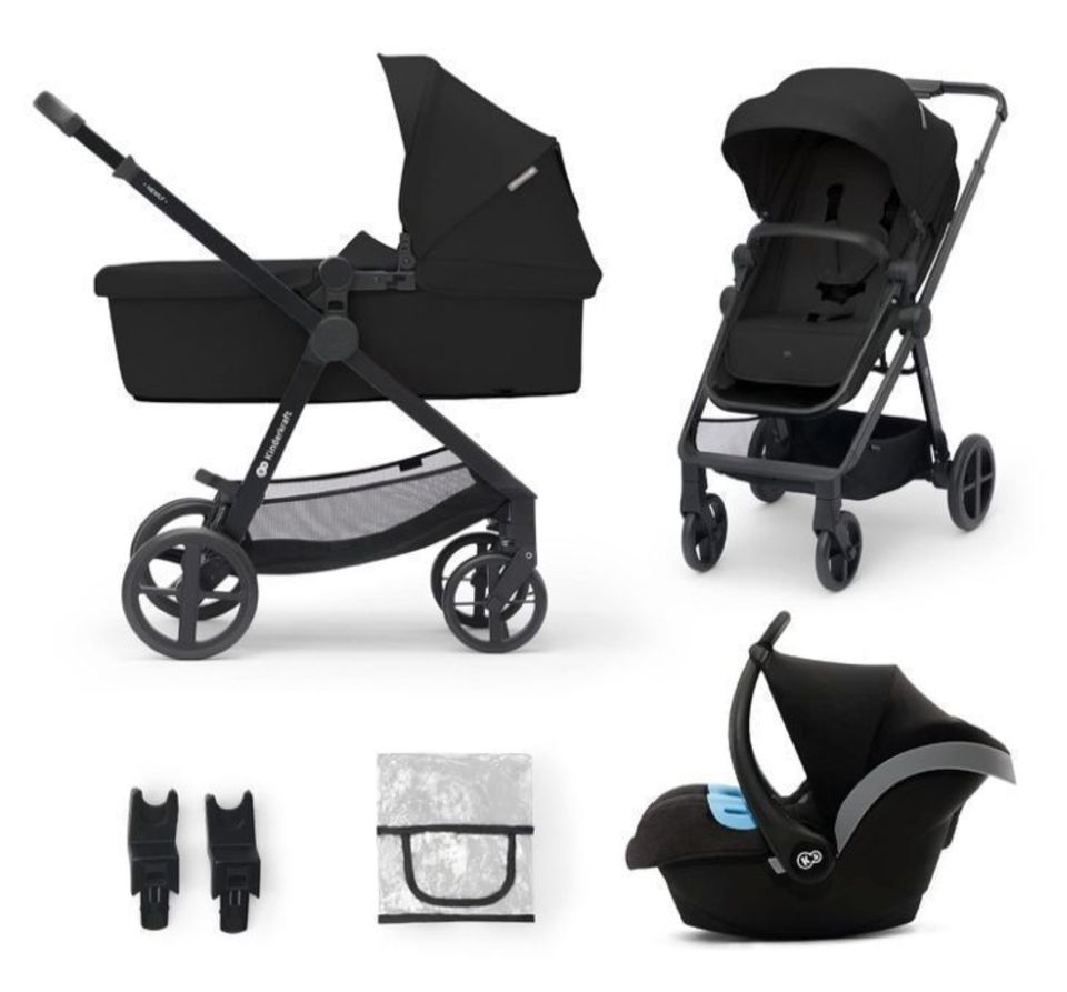 Kinderkraft NEWLY Kinderwagen 3 in 1, Komplettset Schwarz in Scheeßel