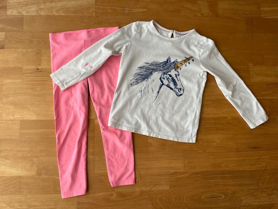 MINI BODEN Shirt Einhorn NEXT Schlafanzug Leggings Gr. 116/122 in Theres