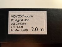 Vovox vocalis IC digital USB 2.0 A/B Kabel 2,0 Meter in OVP Baden-Württemberg - Nürtingen Vorschau