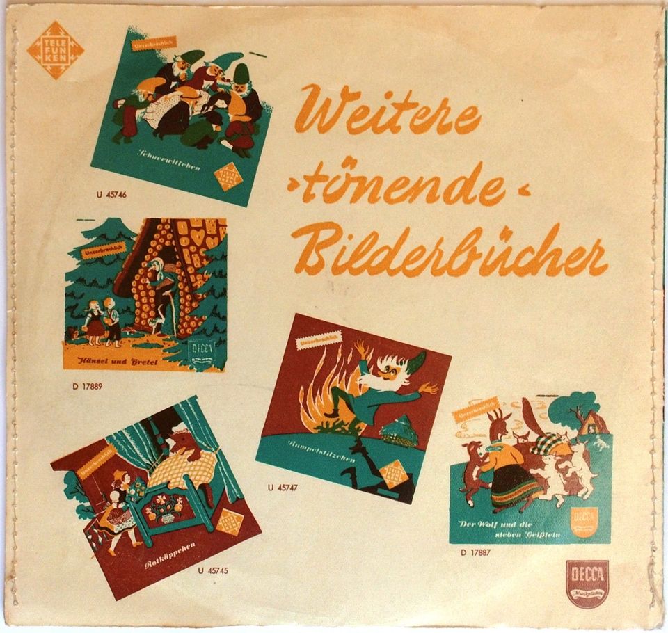 Dornröschen-7"-Schallplatte, Ein Märchen der Brüder Grimm m. Text in Bremen