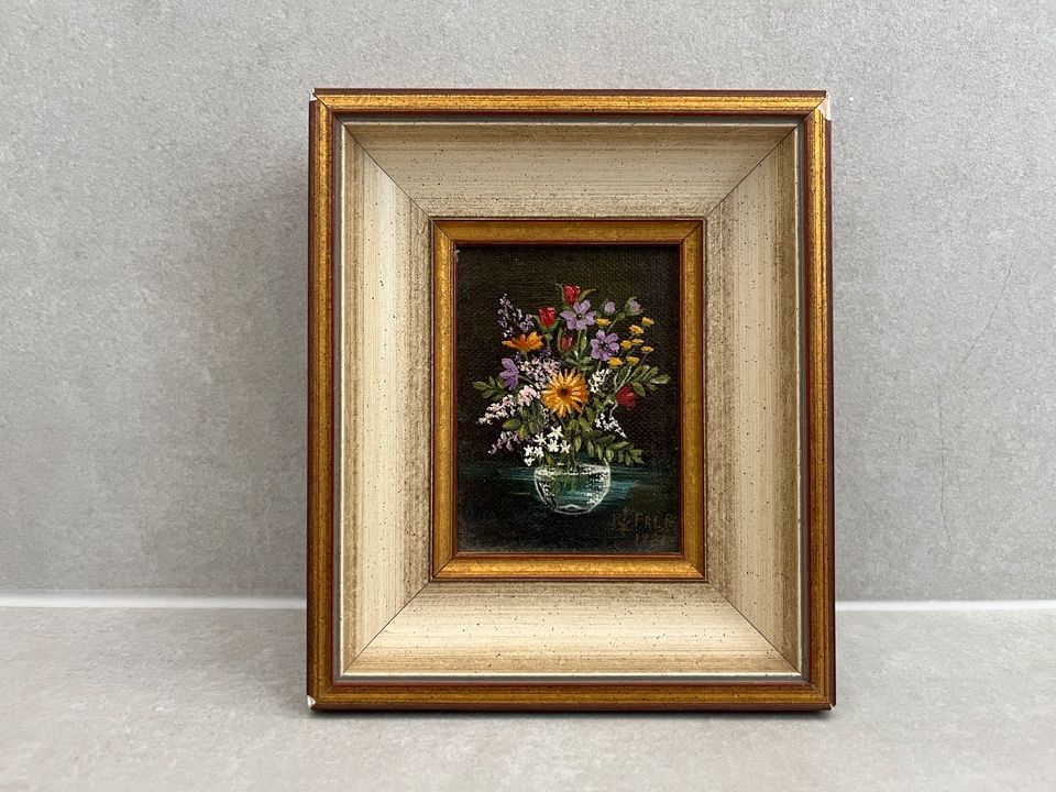 Bild Ölgemälde Gemälde Holzrahmen Rahmen Blumenvase Blumen in Berlin