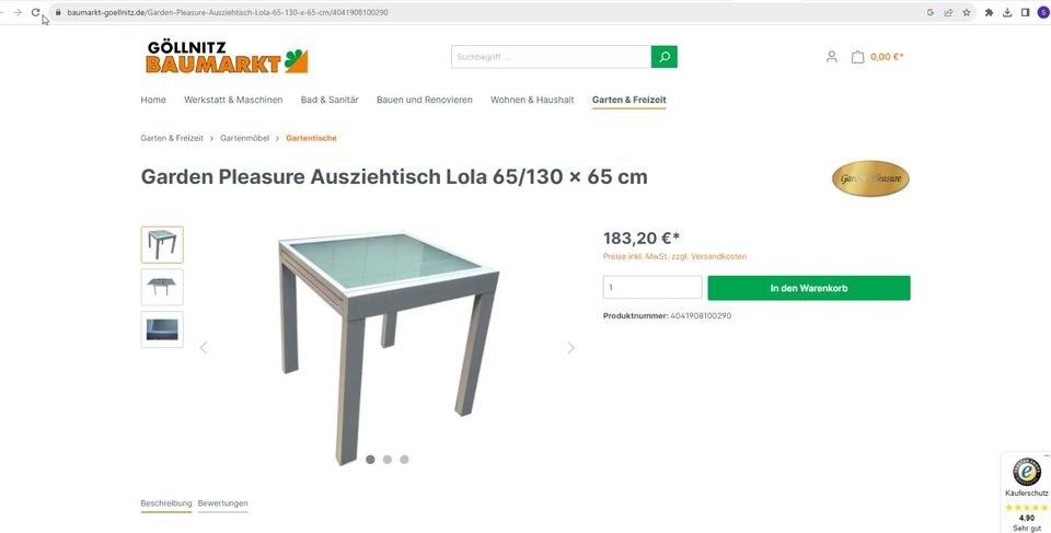 Sonderpreis Gartentisch Alu/Glas ausziehbar 65/130cm Balkon in  Niedersachsen - Bad Zwischenahn | eBay Kleinanzeigen ist jetzt Kleinanzeigen