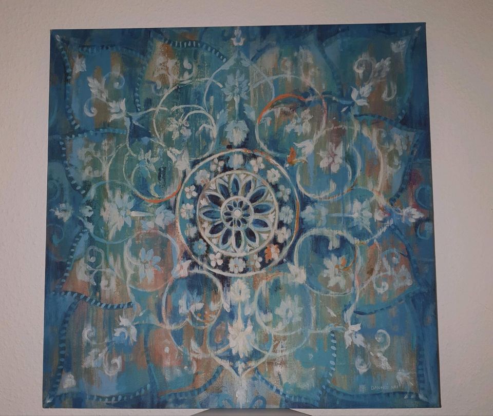 Leinwandbild Mandala blau in Lingen (Ems)