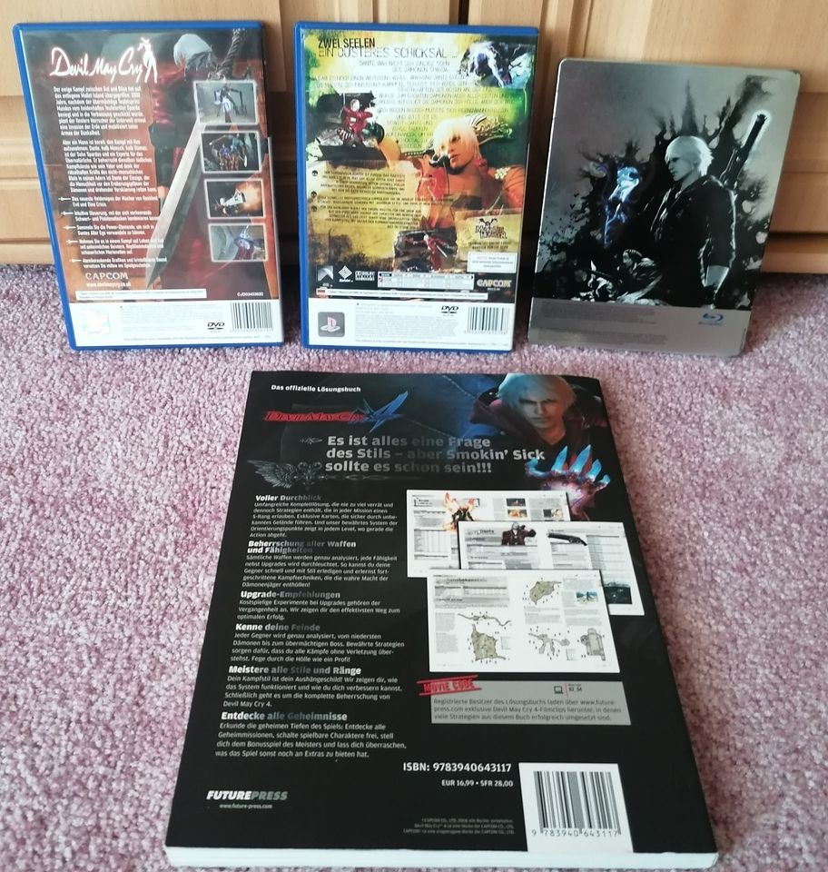 PS2 Devil May Cry 1 / 3 PS3 Devil May Cry 4 Steelbook Lösungsbuch in Lübben