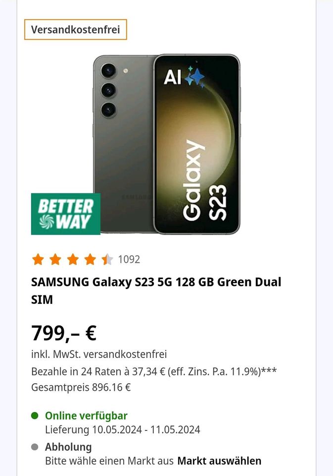 Samsung Galaxy s23 128GB Neu Green /Grün in Herne