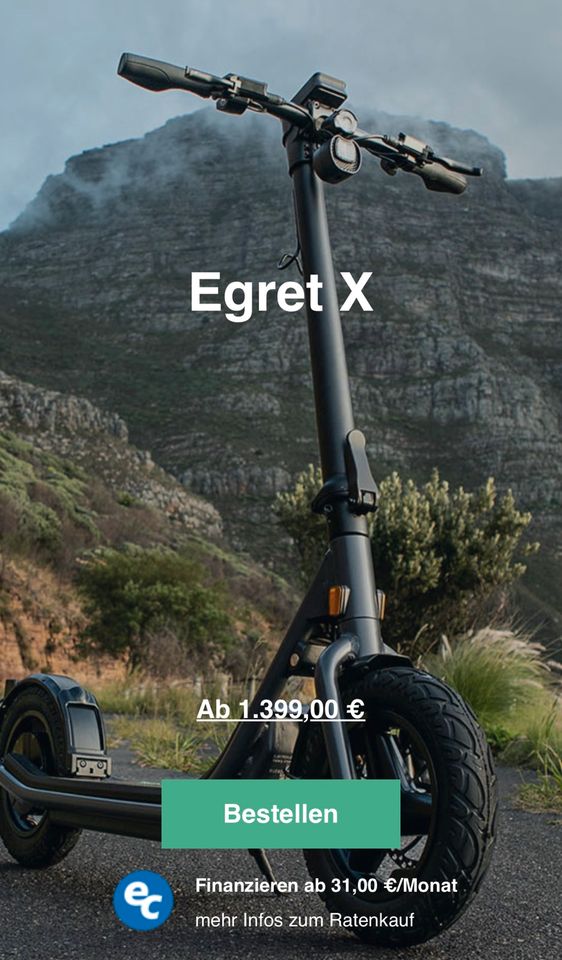 eScooter eRoller Egret X - 2x an Lager sofort verfügbar! NEU OVP in Friedrichsdorf