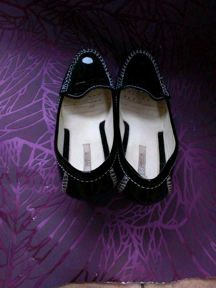 GEOX respira Mokassin Wedges Lackleder Keilabsatz weiß 36 in Düsseldorf