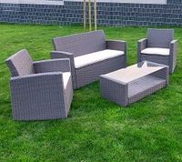 Garten Möbel Sessel Bank Lounge Rattan grau Tisch Glas Stühle Niedersachsen - Altenmedingen Vorschau