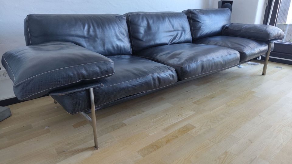 Diesis Sofa 3-Sitzer Leder Metall Schwarz in Kaarst