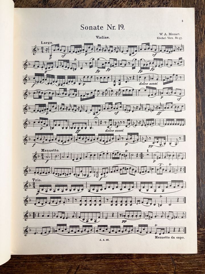 Mozart 20 Sonaten für Violine und Klavier Breitkopf Nr. 5900a in Möckmühl