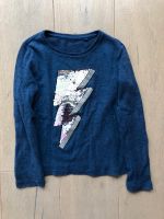 Pulli Pullover dünn 128 C&A blau Blitz Pailletten Silber München - Allach-Untermenzing Vorschau