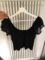 Schwarzes, geripptes ASOS Shirt mit Spitze Baden-Württemberg - Lauchheim Vorschau